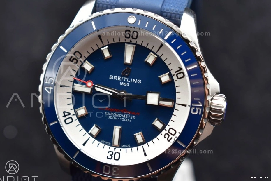 Best Edition 1:1 Dial on Contemporary 1168 A BLSF Strap Blue SS Automatic SuperOcean Blue 42 Rubber 0816